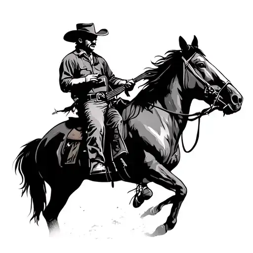 cowboy riding a horse good bad ugly once upon a time in the west bullet for the general for a few dollars more harmonica tattoo design idea