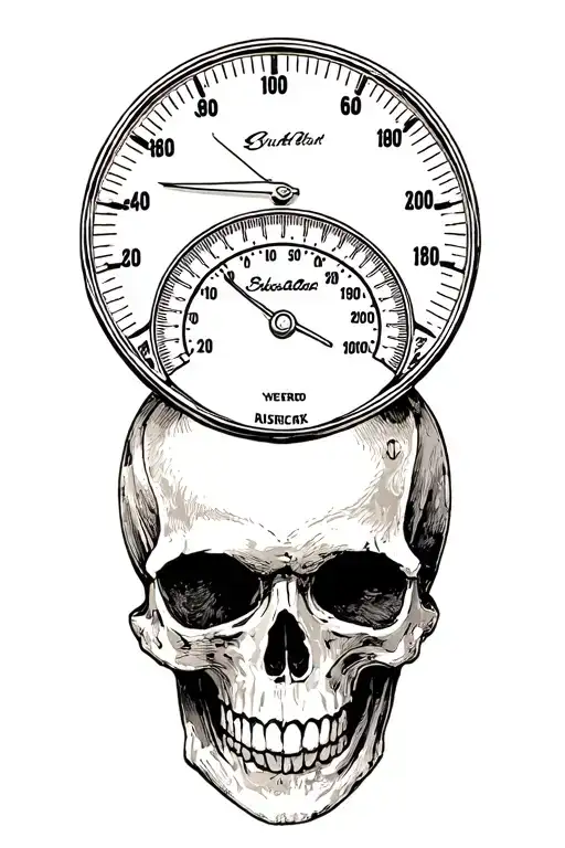 speedometer in a skull tattoo design idea