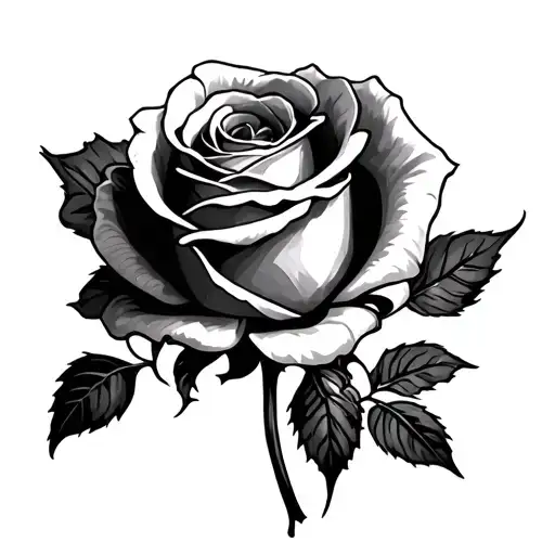 8 direction rose with flash in the middle tattoo design idea
