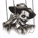 marionette, cutting threads tattoo design idea