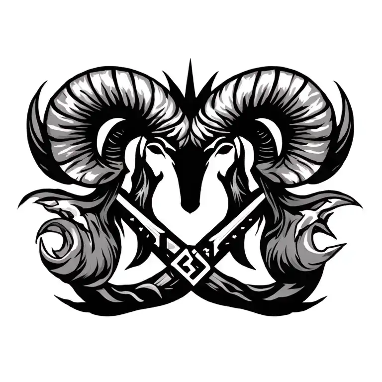 Aries and Sagittarius symbol tattoo design idea