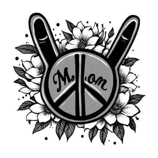 "Mom" Peace Sign tattoo design idea