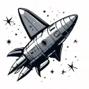 space x rocket ship blasting tattoo design idea