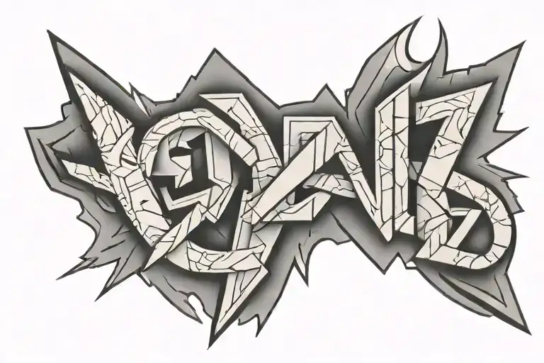 Ben Z Band letters tattoo design idea