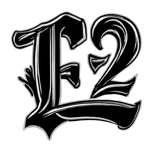 "E²" text cursive / script tattoo design idea