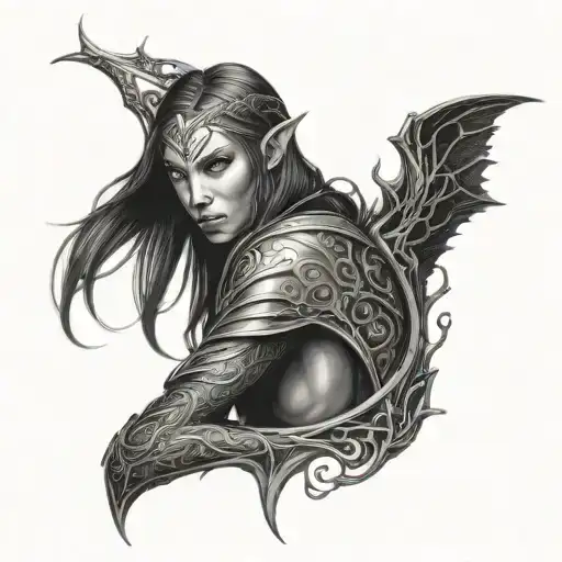 Elven tattoo design idea