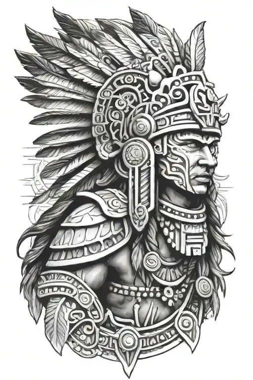 aztec mayan warrior realistic tattoo design tattoo design idea