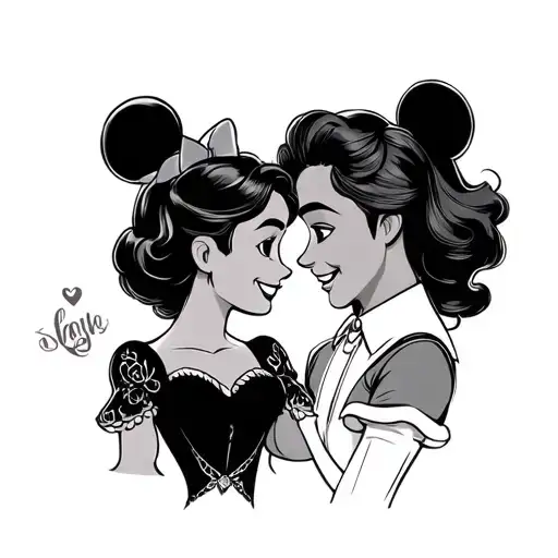Disney Couple tattoo design idea