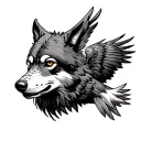 wolf eagle soaring tattoo design idea
