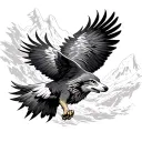 wolf eagle soaring tattoo design idea