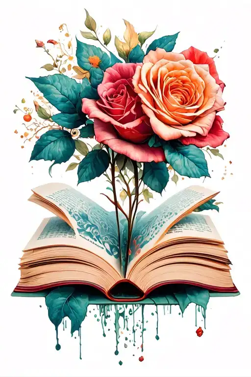 dark romance book coming to life from the pages tattoo design idea