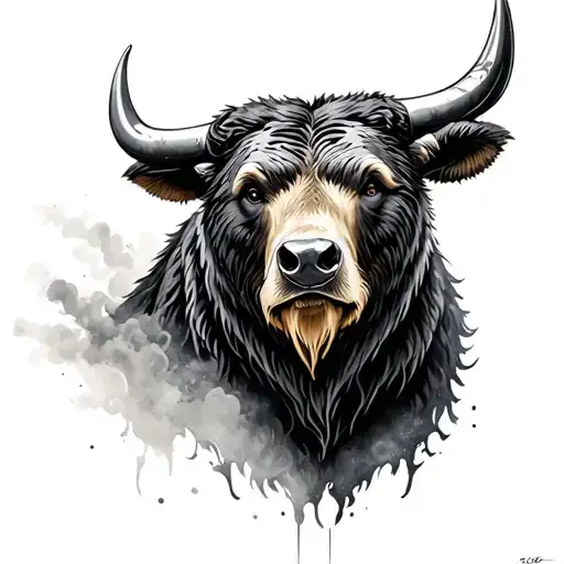 Bear And Bull tattoo design idea