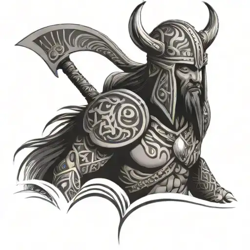 Maori Viking warrior racer tattoo design idea