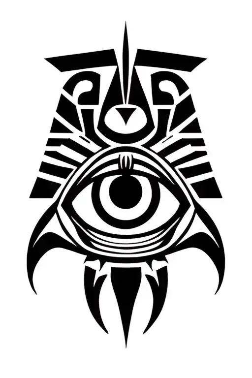 egyptian eye of horus with fangs tattoo design idea