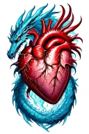 heart wit ice dragon tattoo design idea