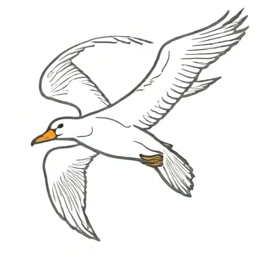 wild geese flying outline tattoo design idea