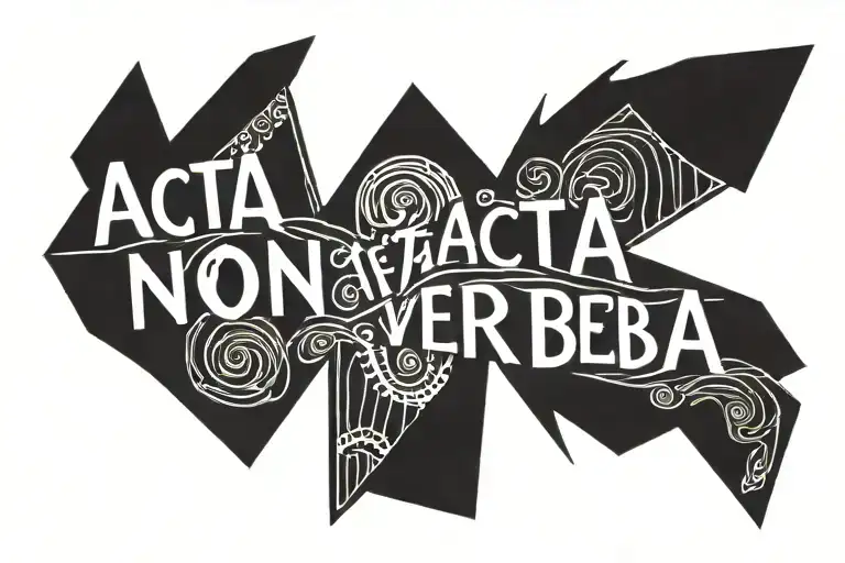 acta non verba text tattoo design idea
