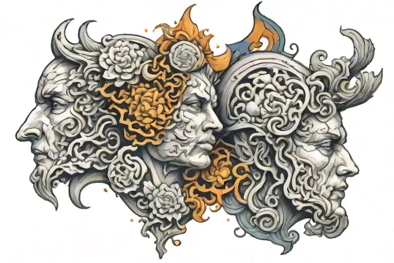 janus, nebulous, vectoring tattoo design idea