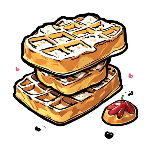 cute waffle tattoo design idea