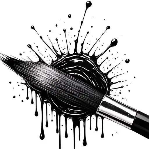 paintbrush dripping tattoo design idea