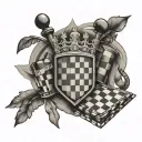Croatian checkers from the flag tattoo design idea