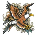Eagle soaring tattoo design idea