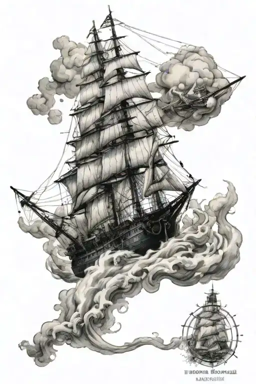 navy ship   sailing.    thou battle tattoo design idea