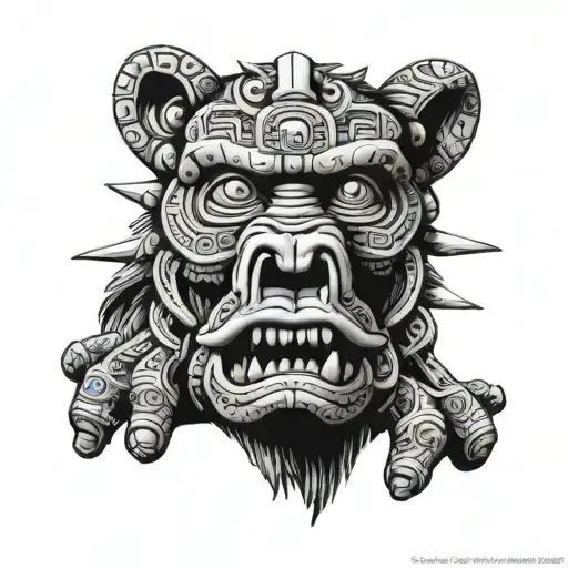 Aztec apes   Hear No Evil    See No Evil   Speak No Evil tattoo design idea