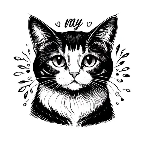 "my ellie" cat tattoo design idea