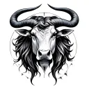 combined taurus and aquarius zodiac sign tattoo design idea