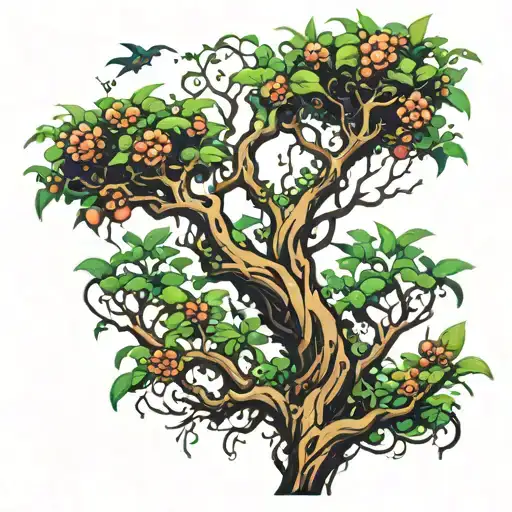 poison tree growing tattoo design idea