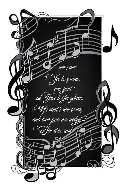 music notes with a poem in it  tattoo design idea