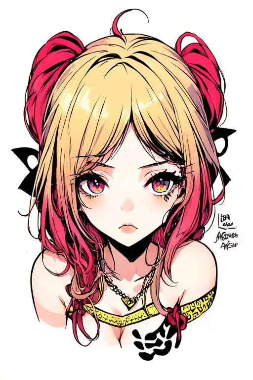 Ahegao anime girl sexy tattoo design idea