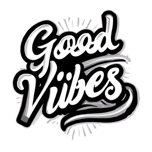 "Good Vibes " funny modern minimalist tattoo for should man riding tattoo design idea