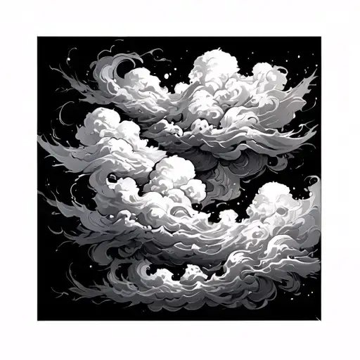 Coverup Clouds and Smoke tattoo design idea