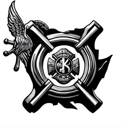 Central Element: Maltese CrossThe Maltese cross is the classic symbol of firefighters, representing bravery, sacrifice tattoo design idea