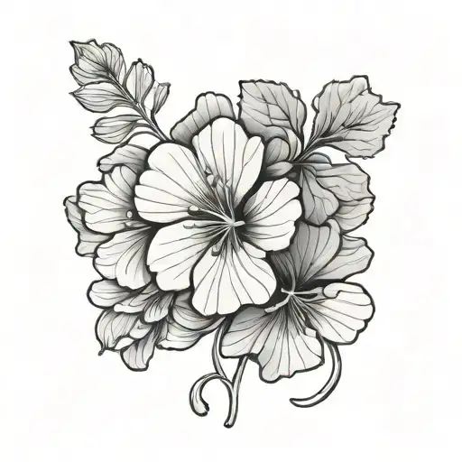 geranium flower tattoo design idea