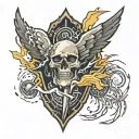 Lightning thunder strike from upper back to ribs tattoo design idea