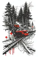 Where all the asphalt ended, Where the rails broke, Where the corduroy road made your head spin, There the forest began. And we climbed through the snowdrifts tattoo design idea