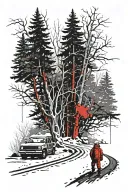 Where all the asphalt ended, Where the rails broke, Where the corduroy road made your head spin, There the forest began. And we climbed through the snowdrifts tattoo design idea