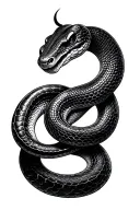 black thin snake coiled python tattoo design idea