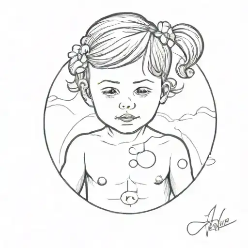 kid's nipple tattoo design idea