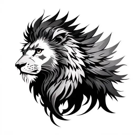 Phoenix And Lion tattoo design idea