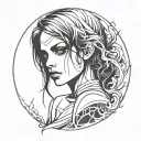 spooky and dark girl tattoo design idea