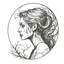 spooky and dark girl tattoo design idea