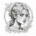 spooky and dark girl tattoo design idea