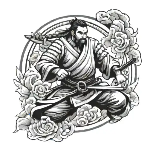 Samurai Jiu Jitsu tattoo design idea