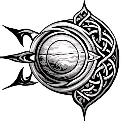 jupiter glyph as a celtic tattoo tattoo design idea