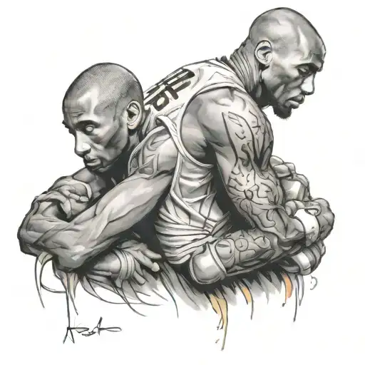  Kobe Bryant with black mamba wrapped around him   tattoo design idea
