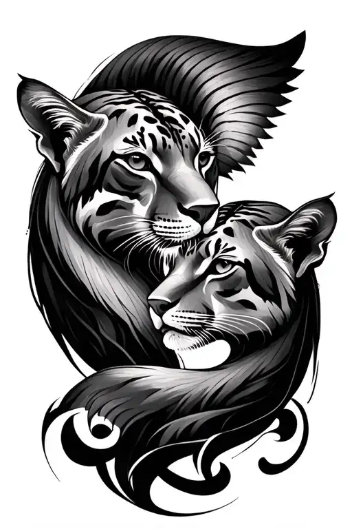 symba et Nala couple tattoo tattoo design idea